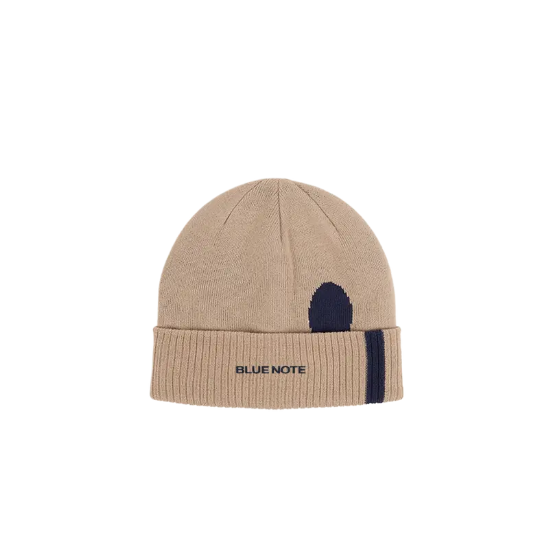 Tan Blue Note Beanie